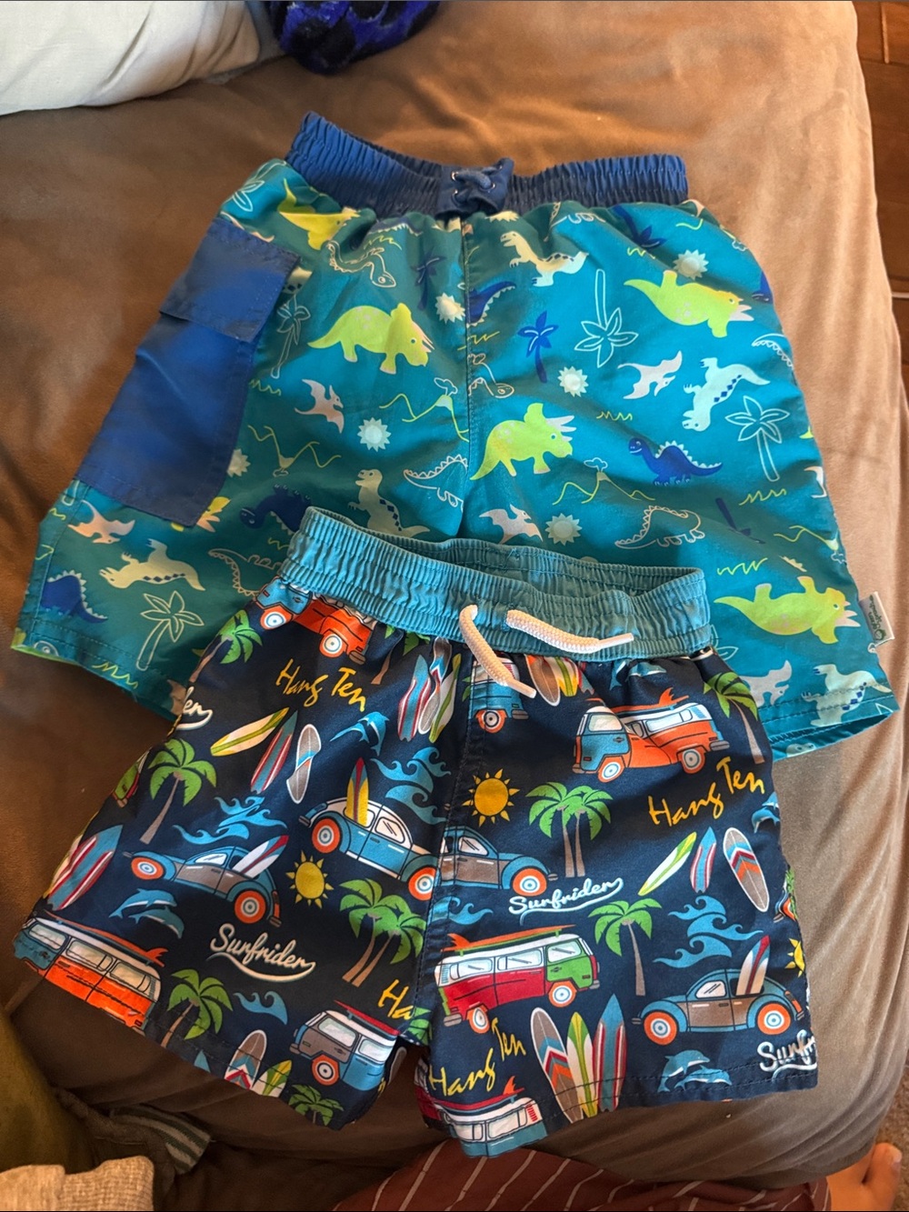 Floatimini Teal Dinosaur Print Baby Swim Trunks